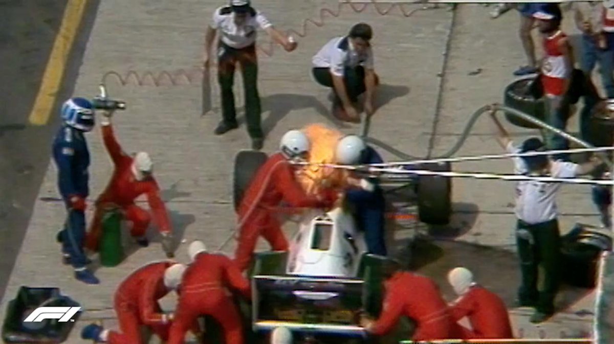 #OnThisDay 1983 #BrazilGP 🇧🇷   🔥 A fiery pit stop for Keke Rosberg  🏆 A first home win for Nelson Piquet  #F1 https://t.co/GPCwimuzFm