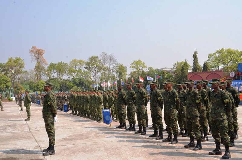 RwandaMoD's tweet photo. #Rwanda-n military contingent returns home from a successful multinational peacekeeping exercise in #Bangladesh #BIPSOT @UNPeacekeeping https://t.co/v0ROXLIGa9 https://t.co/9g0q85Gxws