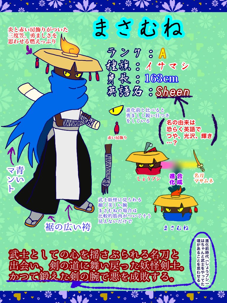 版権の間宮美冴 低浮上 Twitter પર 推し妖怪プレゼン企画 賭博師に亡霊剣士と来たら 次は正義の剣士だろう と思い タグを使ったものだと確か4回目のプレゼンになります スマホクオリティ 文字ばかりで失礼します 正義の剣士 まさむねをよろしくお願いします