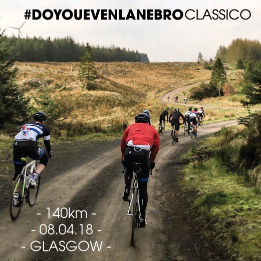 The off-season is here and to celebrate the #doyouevenlanebro CLASSICO returns for the third year of southside lanes, Renfrewshire ribinou and Strade Bianchelee tracks. Route TBC but it’s currently looking at around 140km heading out Sunday morning back in time for Paris Roubaix