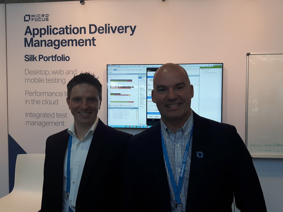 Say cheese <a href="/rquedas/">Renato Quédas</a> and <a href="/JanDeCoster2612/">Jan De Coster</a> ! #MicroFocusUniverse - Experience the New Zone - ready to talk #webperf