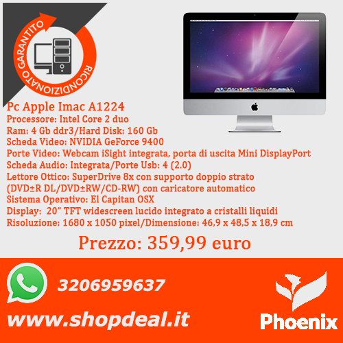 Shopdealpc's tweet photo. La nostra grande novità: Apple iMac A1224 a 359,99 euro...
Solo da noi ✅💪🏻😁
Per altre info https://t.co/LmBLhShdxr #shopdeal #deals #Imac #Apple #refurbished #ricondizionato #angri #italia https://t.co/9SIsGSCjWb