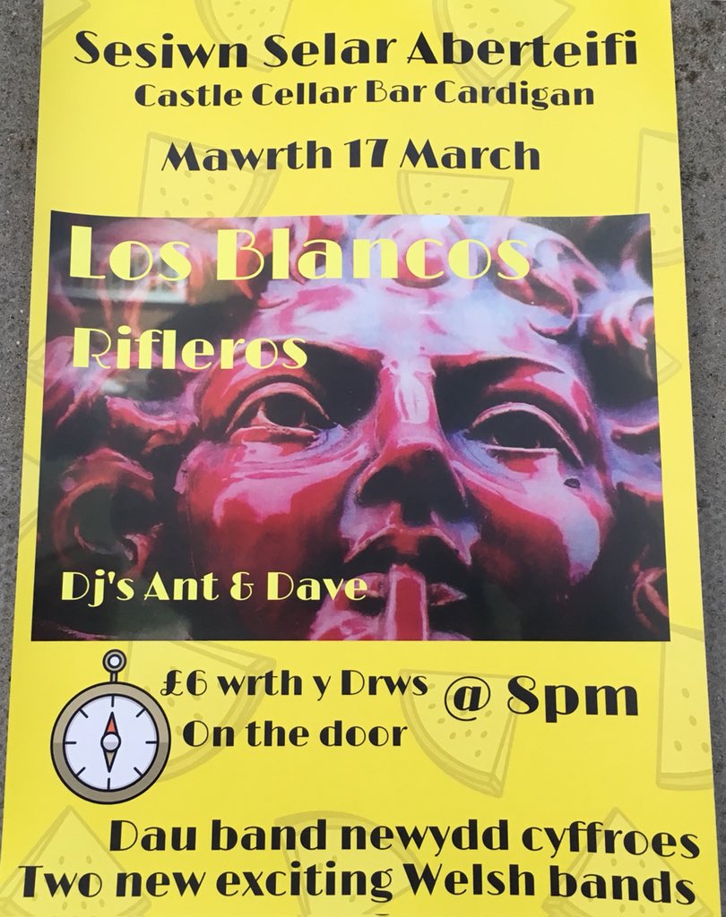 Wenchwear's tweet photo. Sesiwn Selar - Rifleros, a Los Blancos &amp; Dj’s Wizard &amp; Whoops.
17 Mawrth/ March 8pm £6 Hanner pris dan 18/ under 18 half price.

https://t.co/hClu9nPr9r https://t.co/Xub1BWoBZs