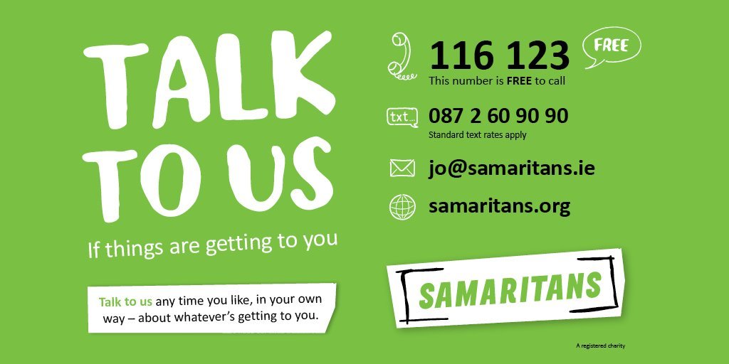 Remember 'Its OK not to feel OK; and it's absolutely OK to ask for help' 🧡 Whatever you're going through, #Samaritans Ireland are available to #Listen 24/7, 365 days a year! You can call ☎️ 116 123, text 📲 087 2609090 or email 📧 josamaritans.ie