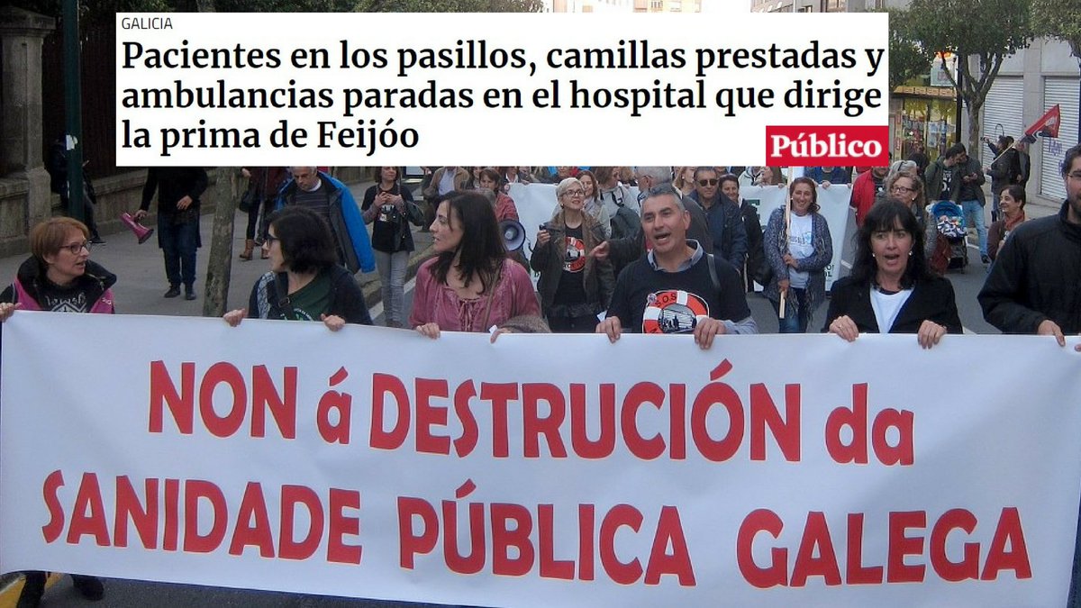 PabloIglesias's tweet photo. Feijóo sigue demostrando ser un pésimo gestor y estar poco interesado en una sanidad pública de calidad. Mientras, gallegas y gallegos sufren los efectos de los recortes de la Xunta.

Así está el Complejo Hospitalario Universitario de Santiago 👇
https://t.co/rxB1vNGZ2B https://t.co/cvy98JTvt3
