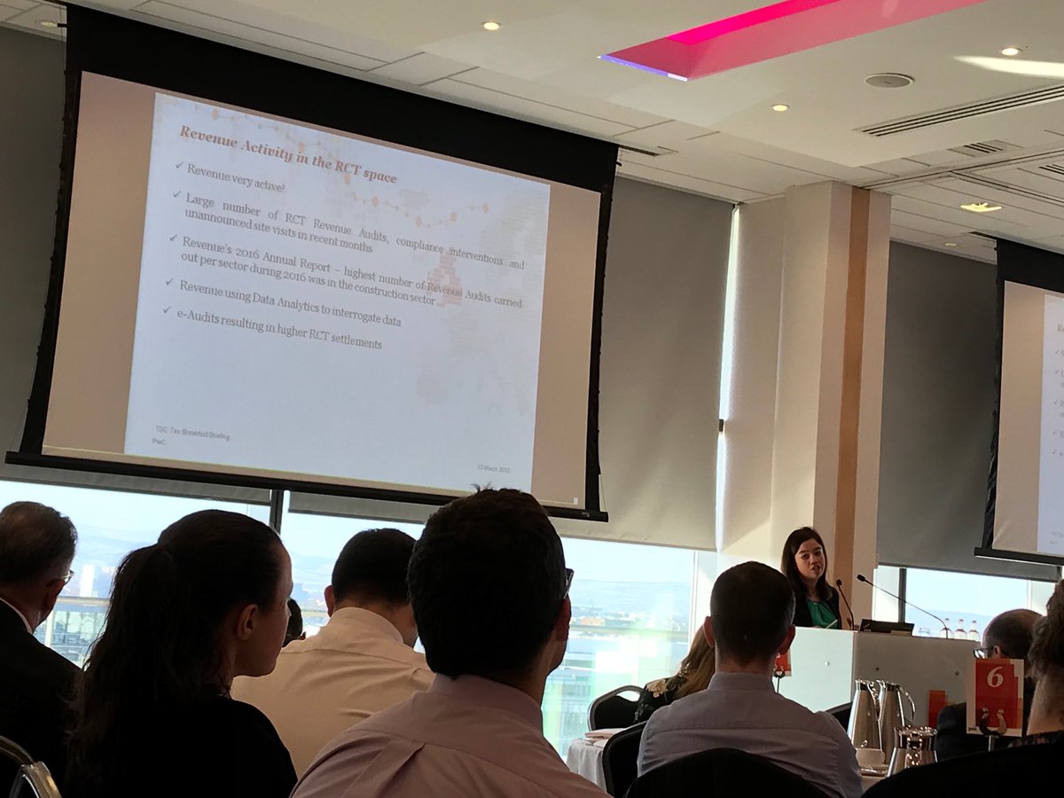 TeresaMcColgan's tweet photo. The penalties if RCT wrong are so severe that you can’t afford to be complacent- you need to be sure you’re compliant, says Emer O’Sullivan at #taxbriefing @PwCIreland, hosted by @JTynan . #directors, think about your #DCS obligations - are you happy to sign? https://t.co/y3cwTngNT5