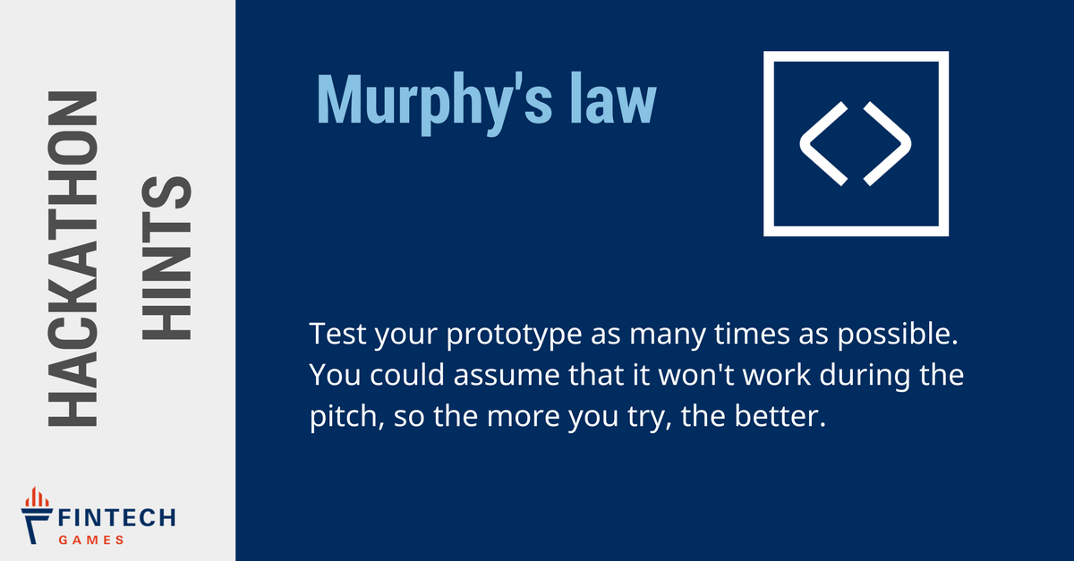 FinTechGames's tweet photo. The winner of last year's #SIXHackathon and founder of @Appetita_ai has an important #hackathontip to all participants: Test your #prototype as many times as possible. Read more tips here: https://t.co/xDy7V9WXZj @joergwasmeier
@hackathons @hackaday @fintechrockers https://t.co/604LtvjkFp