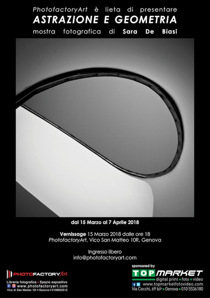 #fotografia. Astrazione e geometria. Sara De Biasi in mostra. Photofactory Art #genova. Inaugurazione 15 marzo ore 18. <a href="/36Fotogramma/">36° Fotogramma</a>