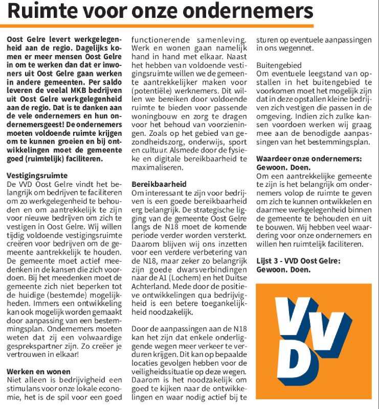 VVD_OostGelre's tweet photo. Ruimte voor onze ondernemers! https://t.co/nwArkJeIxc