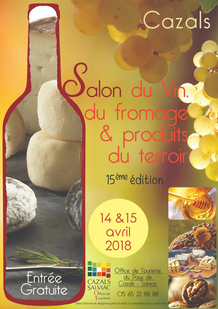 Venez nombreux à cette 15ème édition du Salon du Vin, Fromage et produits du terroir ! :) 
#cazalssalviac #cazals #vin #Vins #fromage #wine #France #terroir #Producers