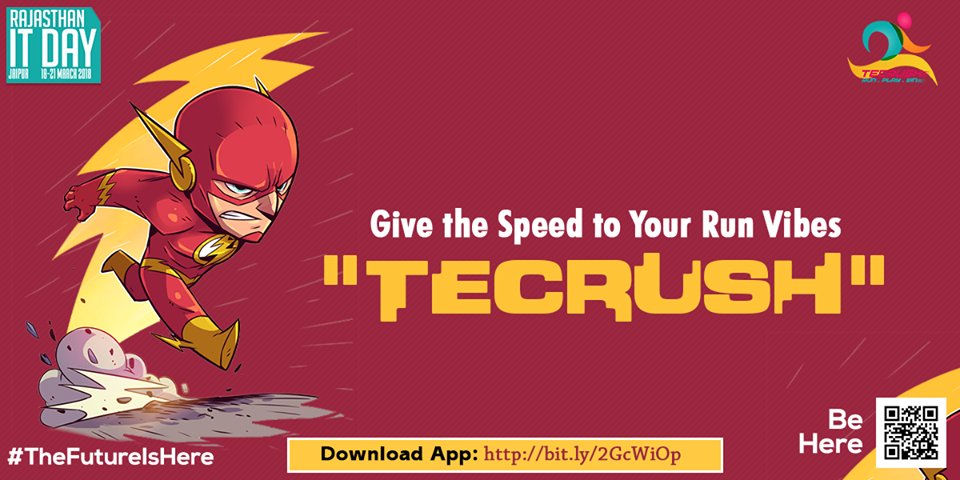 Rajasthanitday's tweet photo. Are you a run-freak? Then Don't wait. Rajasthan IT Day is bringing you a 5.4 km run "TecRush" to give the velocity to the Tech-Drive of the state. Register today! https://t.co/ixuRcdZjU5 #RajITDay #TecRush #FutureisHere https://t.co/MHBMohpeaF