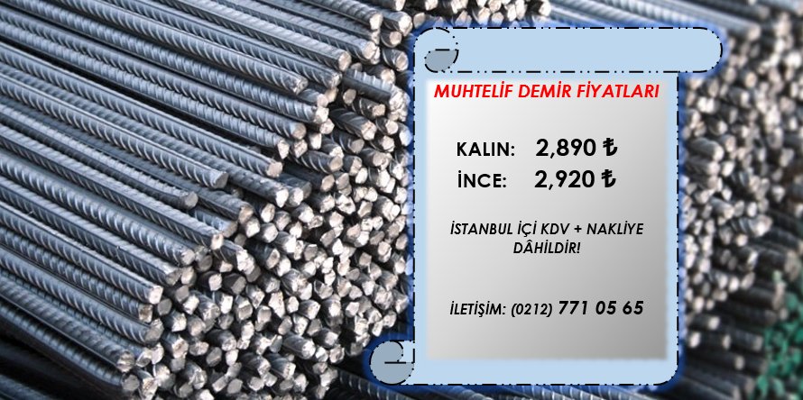 Güncel " Muhtelif İnşaat Demir'i " fiyatlarımız ilginize sunulmuştur... 👍🏻