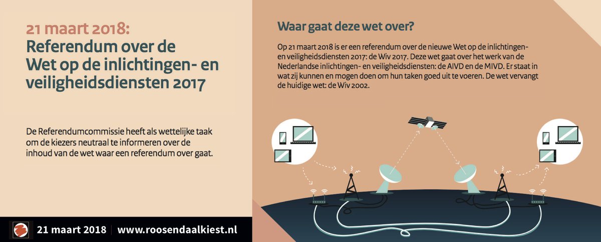 Op 21 maart 2018 is er in Nederland een raadgevend referendum. Je kan dan stemmen over de vraag: ben je voor of tegen de Wet op de inlichtingen- en veiligheidsdiensten 2017? Waar gaat deze wet precies over? Wat zijn de verschillen met de huidige wet? goo.gl/WTE6kH
