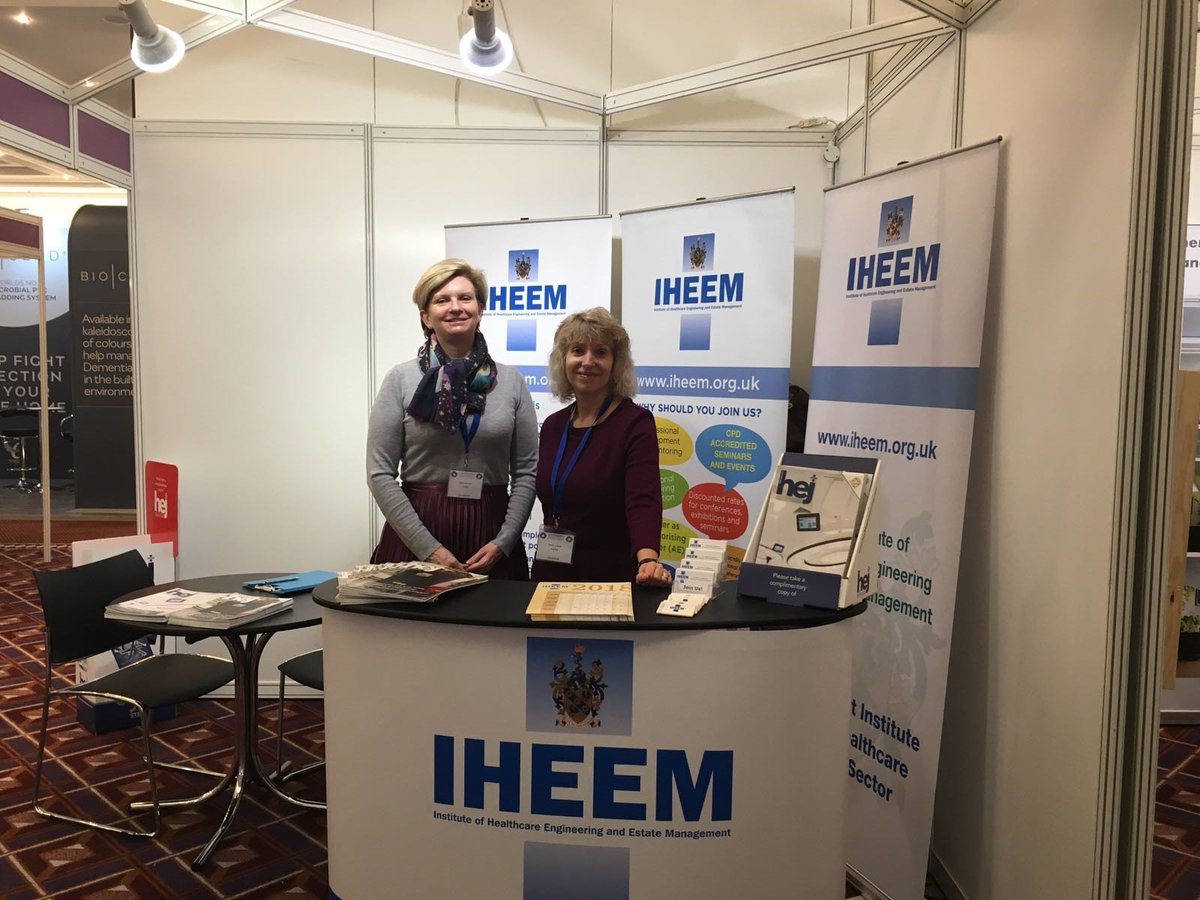 Kate and Karen from head office ready to talk to delegates at Care &amp; Dementia Environments today and tomorrow in Birmingham. You will find them on stand 303. Discover more about the work of IHEEM and how we can help you tinyurl.com/yd6cjeup  <a href="/DementiaEnv/">CareDementiaEnviro</a>
