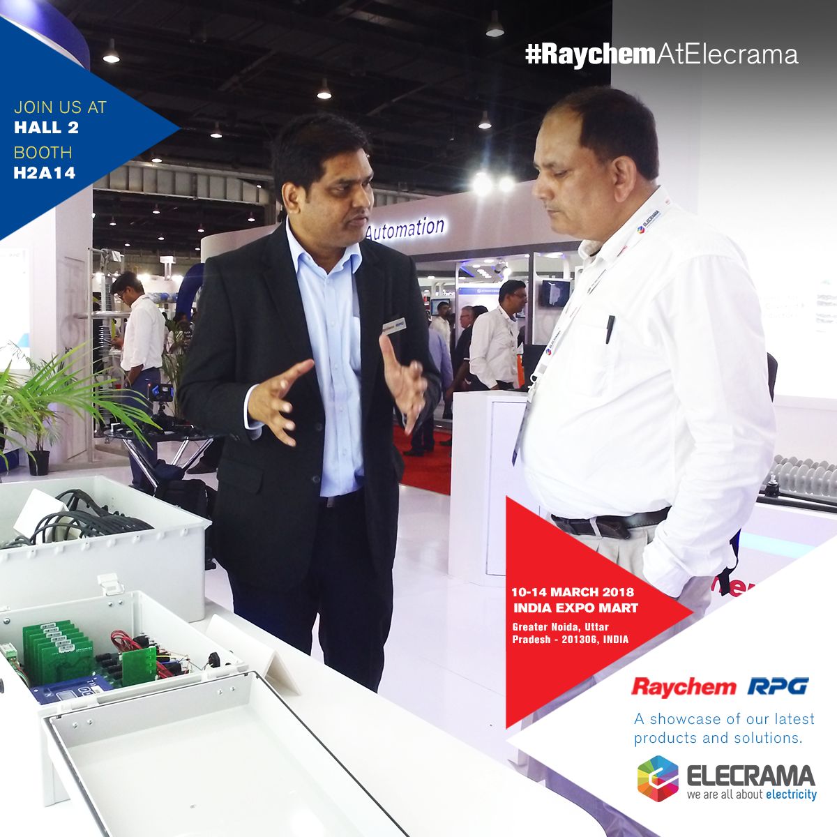 raychemrpgco's tweet photo. We thank Mr. Kriplani, Rajasthan Sales Agency for visiting #RaychemAtElecrama at Stall Number H2A14 and gracing us with their presence. https://t.co/v4Ps3Mrwc6
