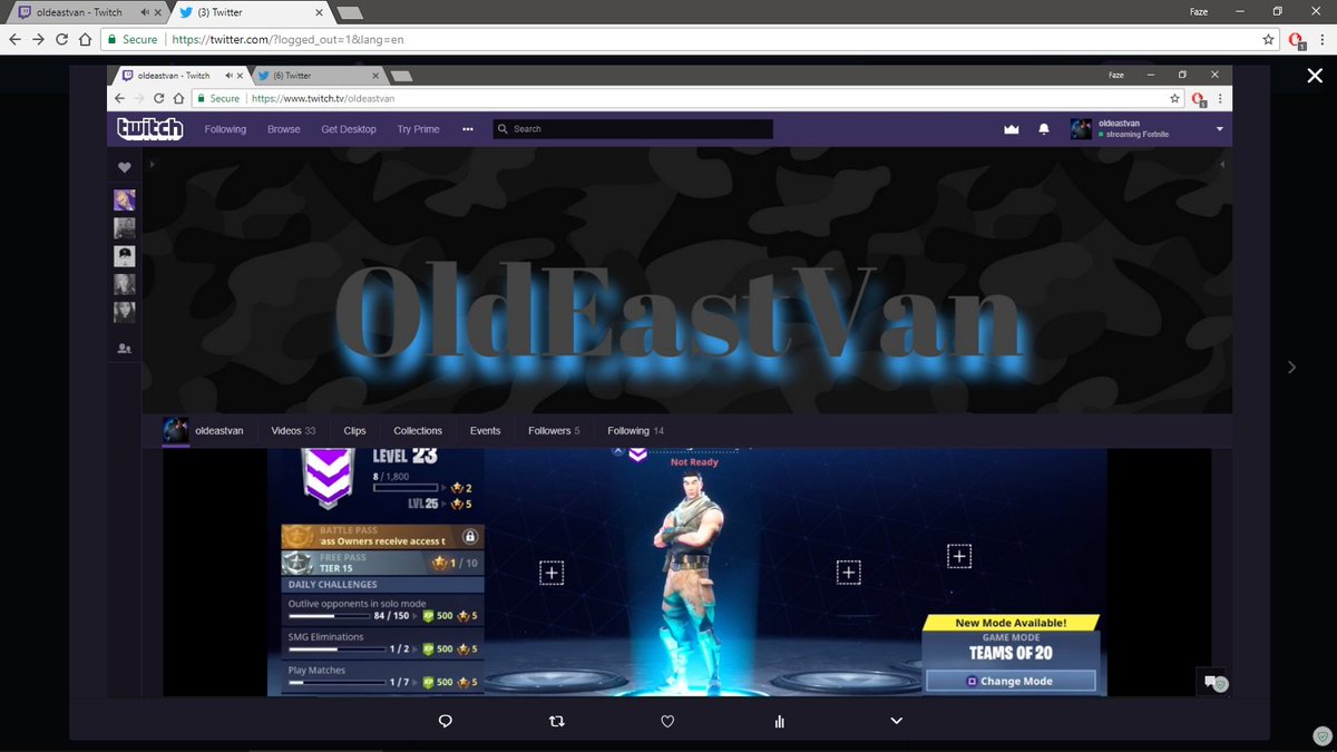 1CYGAMERZ's tweet photo. Come Watch ForTNite On My New Twitch Stream @OldEastVan
https://t.co/6COClcpL7E
#Fortnite #playstation 4 #FollowMe #OnTwitch #twitch #OldEastVan
#Teamsof20 #Live https://t.co/9Uev3i1Xh4