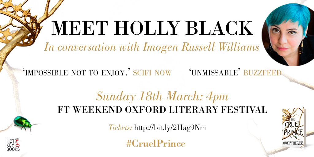 ExLibrisGame's tweet photo. Currently devouring @hollyblack's The Cruel Prince and just found out she is going to be in #Oxford this weekend!! I am clutching my tickets to my breast as I type. See you there! #Cruelprince  @oxfordlitfest https://t.co/IXl2sPjA0m