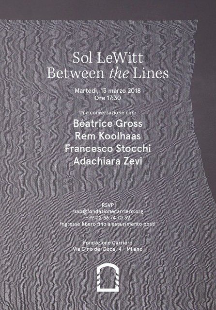 culturamilano's tweet photo. In occasione della #mostra 
"Sol LeWitt - Between the Lines", #FondazioneCarriero presenta
una conversazione con: 
#BéatriceGross, #RemKoolhaas, #FrancescoStocchi e #AdachiaraZevi, #oggi #13marzo ore 17.30. https://t.co/8POBhnv4t2