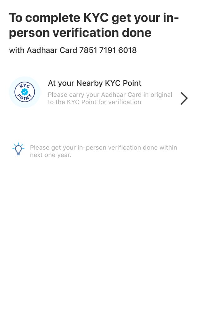 Chayan0510's tweet image. This is your Instant KYC. It is not even showing option of OTP BASED KYC. Don’t make people Fool #QuitPaytm