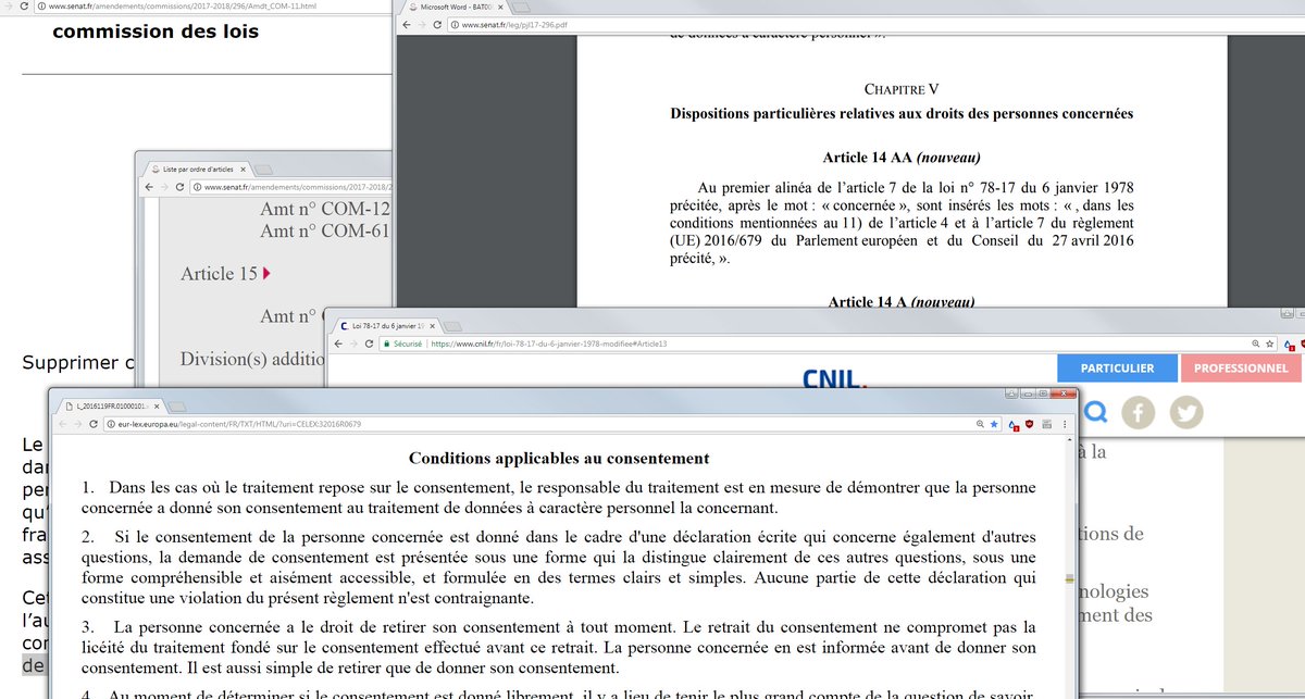 reesmarc's tweet photo. La Loi CNIL dans une main, le RGPD dans l’autre, le #PJLRGPD dans une troisième, la liste des amendements au Sénat dans une quatrième, un amendement au hasard dans une cinquième. 
Le RGPD est fait pour les pieuvres. https://t.co/MonYfE0Iyl
