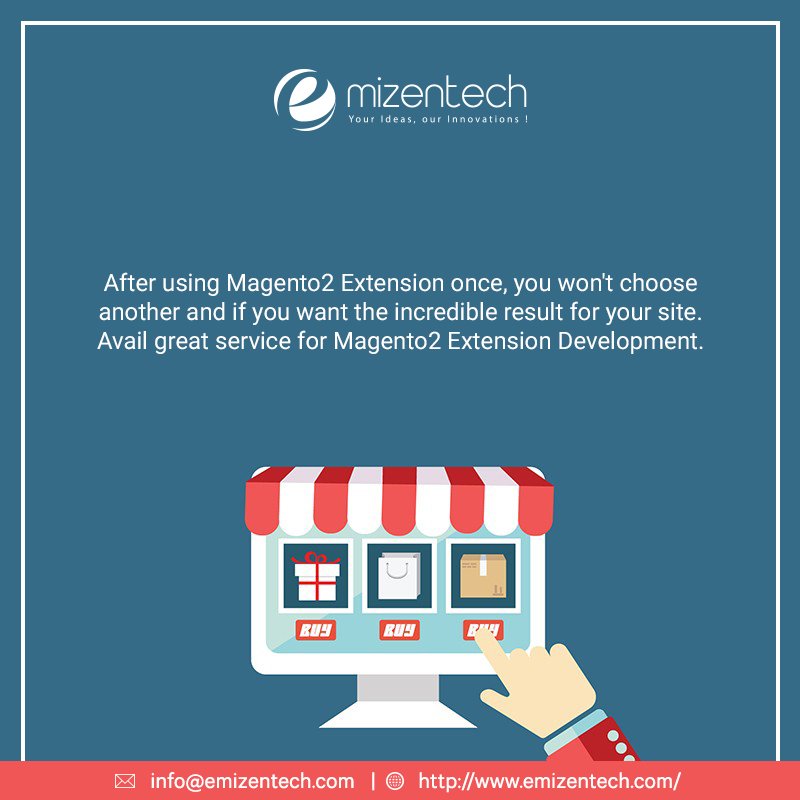 EmizenTech's tweet image. After using #Magento2Extension once, you won't choose another and if you want the incredible result for your site. Avail great service for #Magento2ExtensionDevelopment. 
Get the details here : goo.gl/GjfJj7