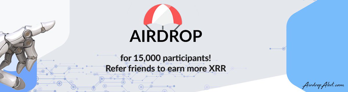 Airdropalertcom's tweet photo. NEW EXCLUSIVE AIRDROP 📢 -⭐⭐⭐⭐⭐ 5/5 stars- 💰worth 8$ + 2$ per ref

#XchangeRate intelligent algorithm or “robot” on investing platform! 
Get FREE 80 XRR &amp; more for referring friends! No cap on referrals!

Go to https://t.co/B6oN5l4KSw 🚀

#crypto #airdrop #airdropalert https://t.co/2SAYBuCku4
