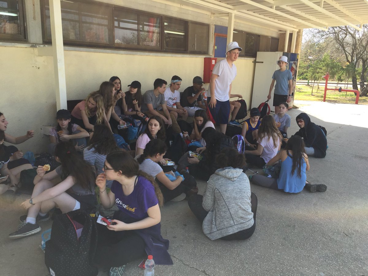 We are loving Israel! Our first day at Har Vagai! After a morning of ice-breakers we pause for a quick lunch.