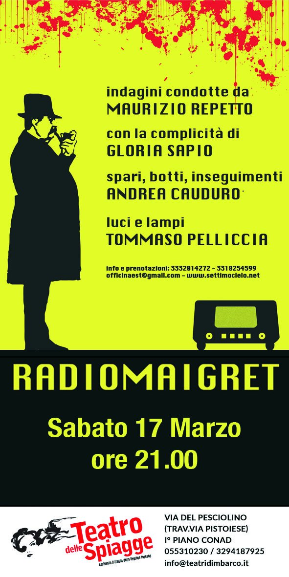 RADIO MAIGRET 17/03h21 Giallo Teatrale Interattivo #radiodramma #giallo #noir #parigi #jeangabin #georgesimenon #scoprilassassino
<a href="/novaradiotunes/">Novaradio</a> <a href="/MartiAgnoletti/">Martina Agnoletti</a> <a href="/FSpettacolo/">Fermata Spettacolo</a> <a href="/boxtoscana/">Boxoffice Toscana</a> <a href="/simone_nebbia/">Simone Nebbia</a> <a href="/GufettoMag/">Gufetto Mag</a> <a href="/AndreaMitri/">Andrea Mitri</a> <a href="/briguzia/">Matteo Brighenti</a> <a href="/Stratagemmi_PT/">Stratagemmi</a> <a href="/FirenzeTeatri/">Firenze Dei Teatri</a>