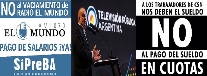 Día de conflictos en medios: paro en Radio El Mundo, Canal 7 y C5N bit.ly/2FxgVYh <a href="/sipreba/">SiPreBA - Sindicato de Prensa de Buenos Aires</a> <a href="/SIPRENCR/">SindicatodePrensaCR</a> <a href="/SiPreMza/">SiPreMza</a> <a href="/spr_prensa/">Sindicato de Prensa Rosario</a> <a href="/Cispren/">Cispren</a> <a href="/PrensaFATPREN/">FATPREN</a> <a href="/spneuquen/">Sindicato de Prensa</a> <a href="/Canal7SiPreBA/">Trabajadores de Prensa de TV Pública │Canal 7</a> <a href="/CITelefeNoti/">C.I. Telefe Noticias</a> <a href="/CgiPrensa/">C.G.I Radio Nacional</a> <a href="/deRadios/">Smetient Foundation</a> <a href="/RadioSemilla/">Radio Semilla</a> <a href="/MediosData/">RADIODIFUSIONdata</a> @radiopasilloarg <a href="/clapsyta/">Cecilia Claps</a> @CgiTelam