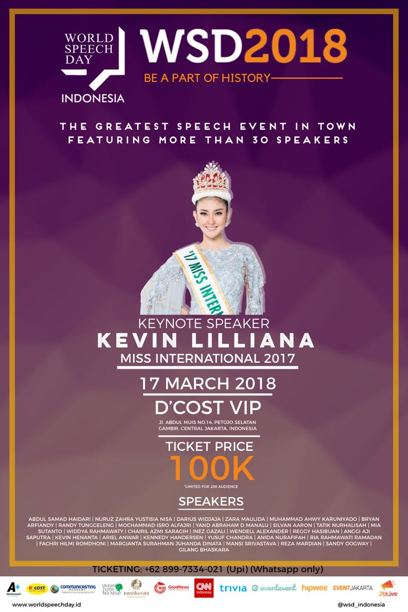 2BLiveID's tweet photo. Don't miss the most fabulous speaking event in town featuring 30 speakers, 1 keynote and more! More information, visit https://t.co/TuJrh5zAsT #WSDIndonesia #UnexpectedVoices https://t.co/jW5W34HctC