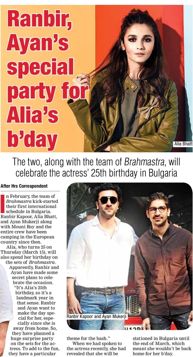 AliaaBhattWorld's tweet photo. [SCAN]: Ranbir, Ayan's Special Party For @aliaa08's Birthday! https://t.co/QRUFJJJcG4