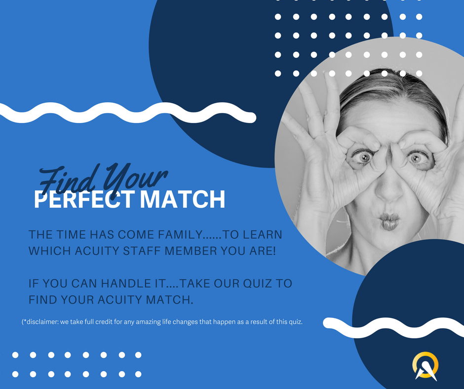 acuity's tweet photo. WANNA WIN 6 MONTHS OF FREE ACUITY? (We know the answer is yes!)
TAKE OUR QUIZ "Which Acuity Staff Member are You!?" https://t.co/S4iiSV5gyZ https://t.co/9igiZjtTiW
