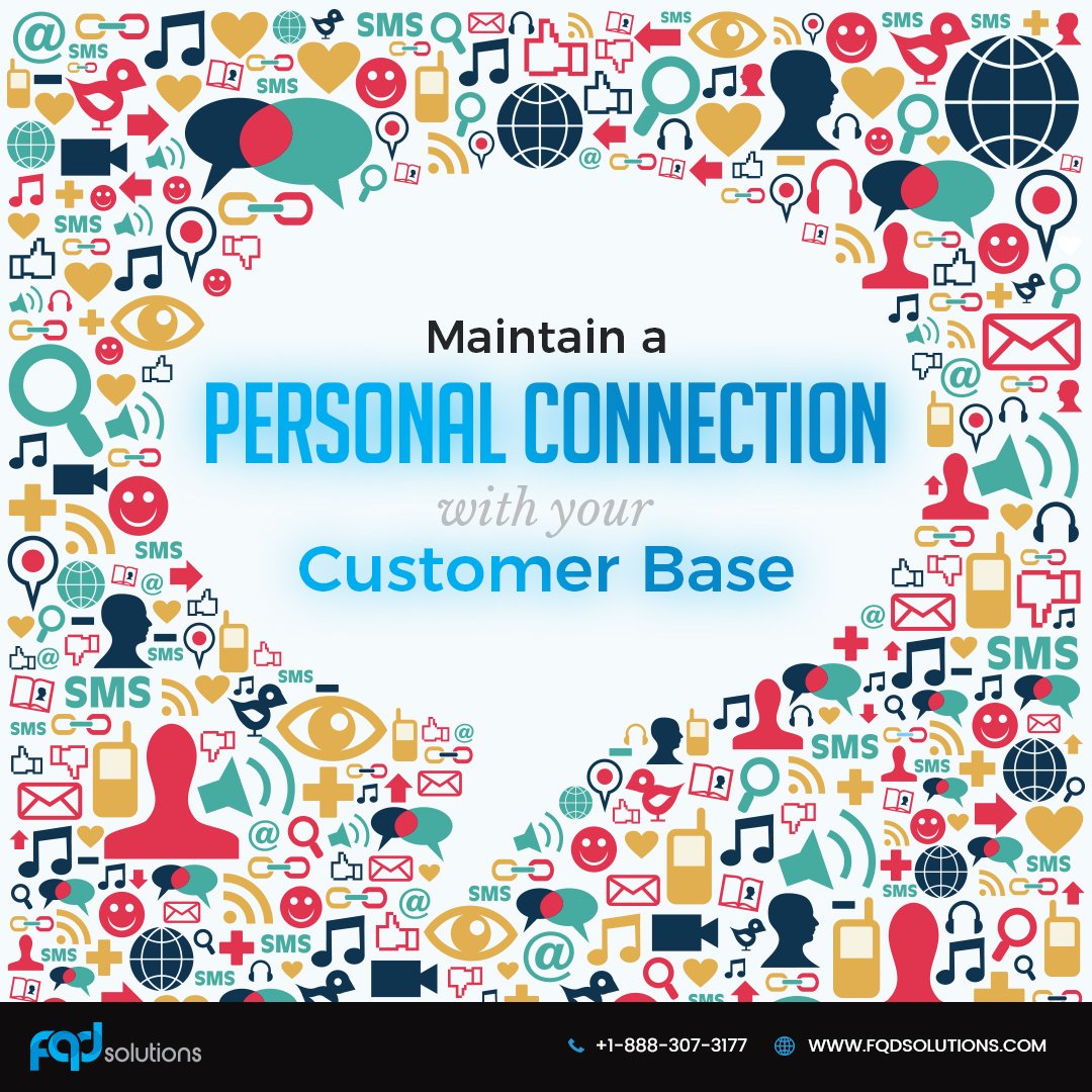 SolutionsFqd's tweet photo. Maintain A Personal Connection With Your #Customer #Base
#FQDSolutions #DigitalMarketing #DigitalTrans #Socialmediamarketing #Marketing #UX #SocialMedia #Marketing #TuesdayMotivation https://t.co/P7zq4QXZWw