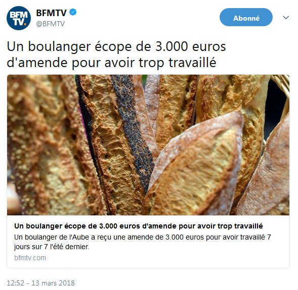 efoulon1's tweet photo. En France, quand t'es chômeur, t'es un branleur; et quand tu travailles trop, t'es puni 
Le boulanger, 
ayant travaillé tout l'été, 
se prit une amende incongrue
une fois l'hiver venu https://t.co/smlfpjAM9R