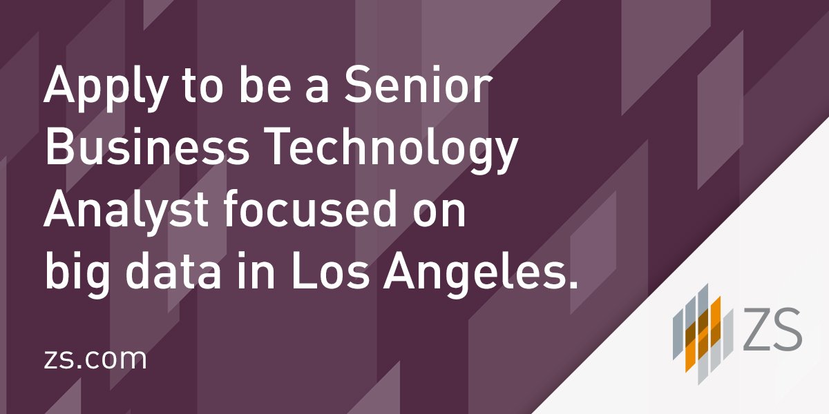 jashanjoshi's tweet image. Are you an expert in #BigData? At ZS, we’re hiring a Senior Business Technology Analyst to use information from the requirements-gathering phase to design flexible and scalable big data technologies for our clients: gag.gl/XKwvy5 #ZSJobs #BigDataJobs