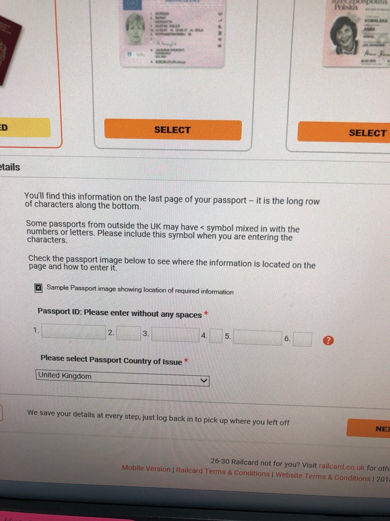 lucy_ellingham's tweet photo. @_Railcards Can someone help managed to get through to eligibility check but image doesn’t load for using passport to show which info goes in which box... https://t.co/t75c08XuuW
