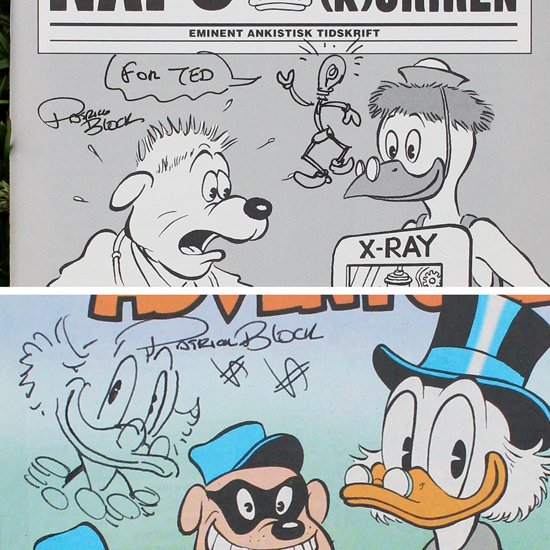 tedjohansson_sw's tweet photo. Today is the 60th birthday of #Disneyartist #PatrickBlock. I met Patrick at #CopenhagenComics in 2015. The second photo shows two of the #sketches Pat did for me at the convention.
#donaldduck #andersand #comicartist #unclescrooge #scroogemcduck #disneycomics #conventionsketch https://t.co/45QXwe952w