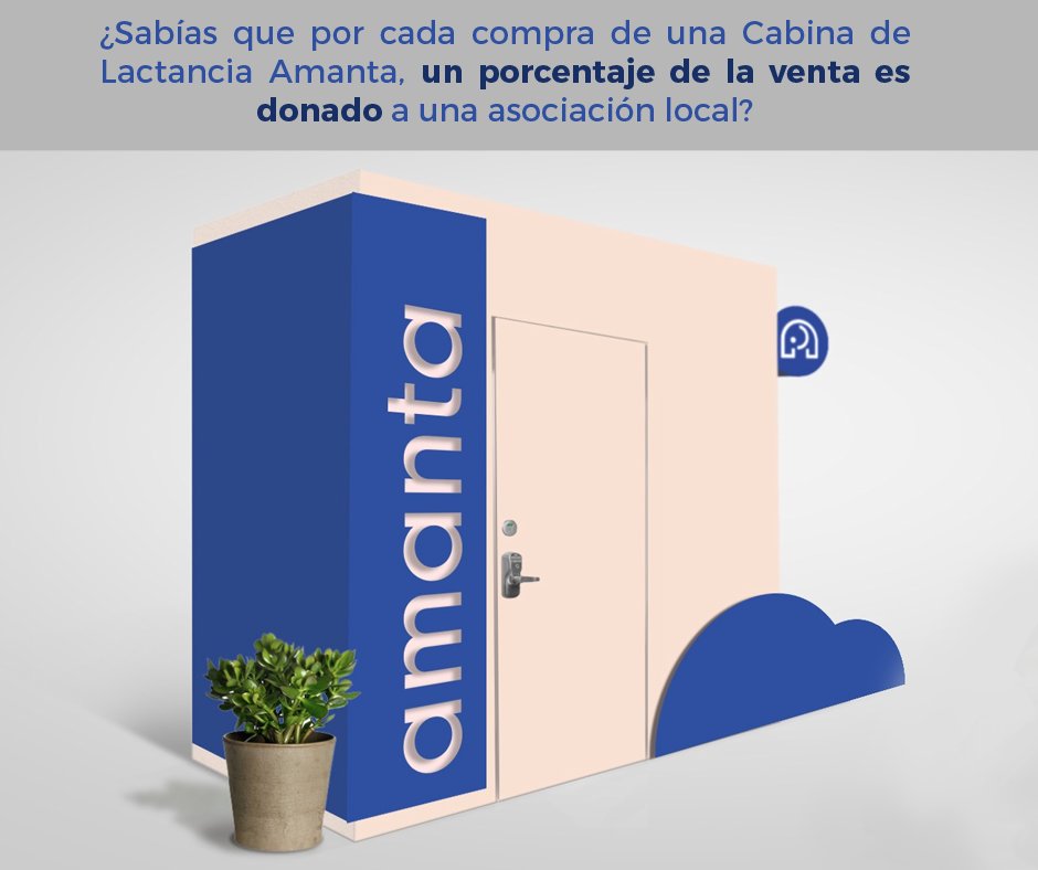 Amantamx's tweet photo. En Amanta realmente creemos en la importancia de la #LactanciaMaterna y es por esto que con la venta de cada una de nuestras cabinas se realizará una donación a la asociación promotora de la lactancia de la localidad
#ComunidadAmanta #lactancia #lactario #CabinasDeLactancia https://t.co/wx8CY50O9M