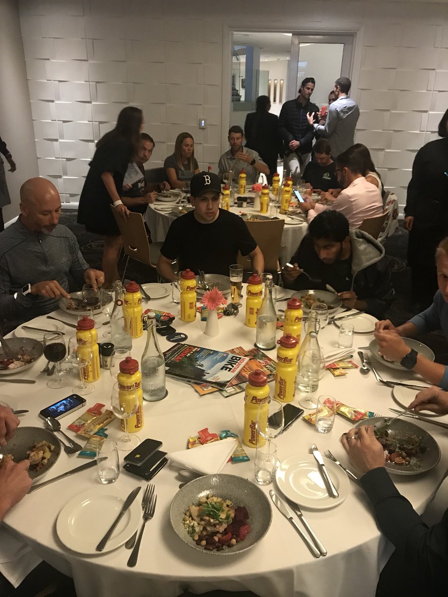 A great dinner hosted by <a href="/ThePresidentCT/">President Hotel</a> as we await an entertaining talk from Ironman legend <a href="/SebastianKienle/">Sebastian Kienle</a>