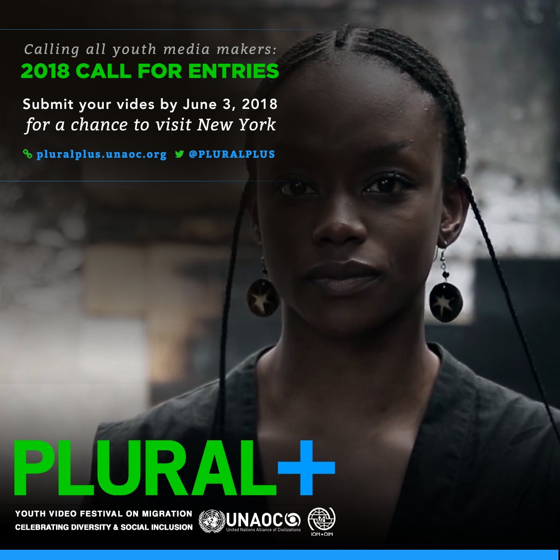 UNmigration's tweet photo. Join thousands of youth who are helping to promote benefits of #migration, diversity &amp; human rights. 

Submit your video to @PluralPlus today! https://t.co/2FaUTwaCzv

#PLURALplus18 https://t.co/7TJrq8KQBV