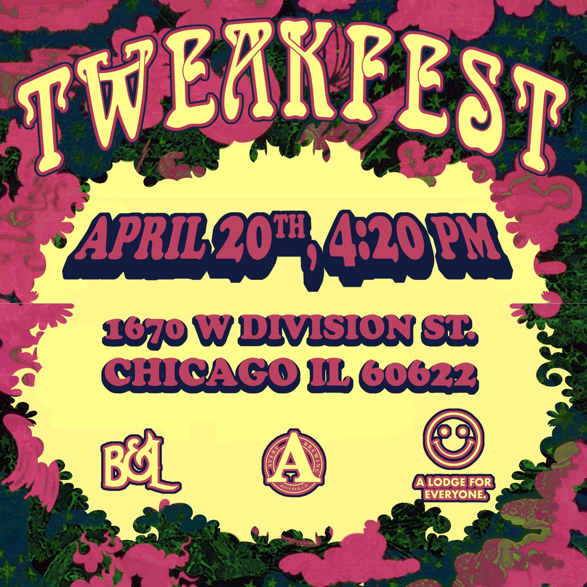 Tweakfest is upon us! Try variants of <a href="/AveryBrewingCo/">Avery Brewing Co.</a>'s Tweak beer through the years, and enjoy brownies, free swag and giveaways! #bangersandlace #420