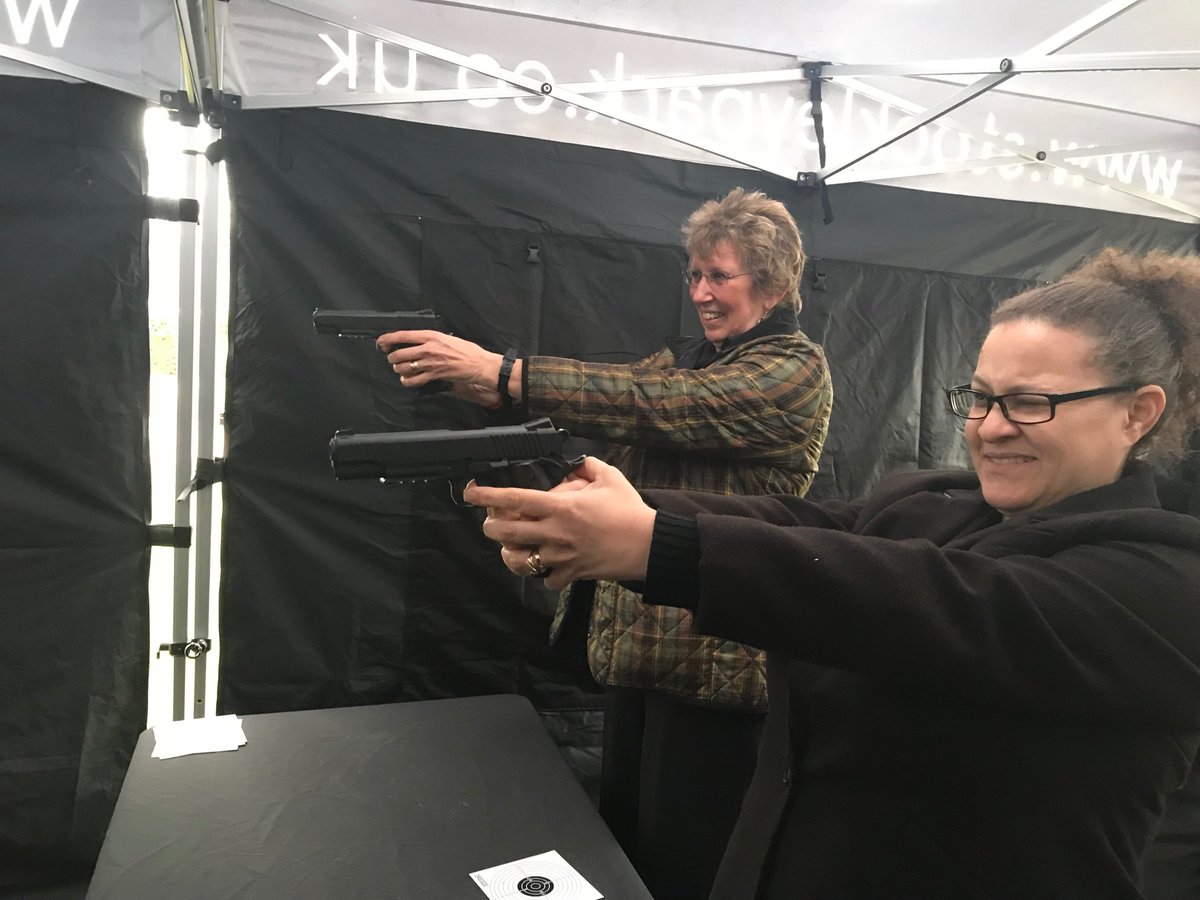 stockley_park's tweet photo. Charlies Angels taking aim #BBGunTargetShootingEvent #StockleyPark #TheSquareabout - Go Margaret and Caron! https://t.co/GaqvezYly1