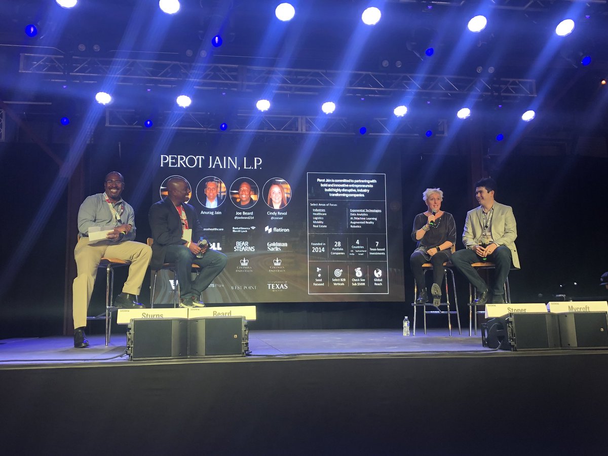 "Creating a Venture Capital Ecosystem" panel at #FortWorthNow with <a href="/RobSturns/">Robert Sturns</a>, Perot Jain partner <a href="/joebeard214/">Joe Beard</a>, and two of our amazing founders <a href="/bstoner12/">Brenda Stoner</a> of <a href="/PICKUP/">PICKUP Delivery</a> and <a href="/FrankMycroft/">Frank Mycroft</a> of @BoosterFuels #SXSW18 <a href="/FairMarketATX/">Fair Market Austin</a>