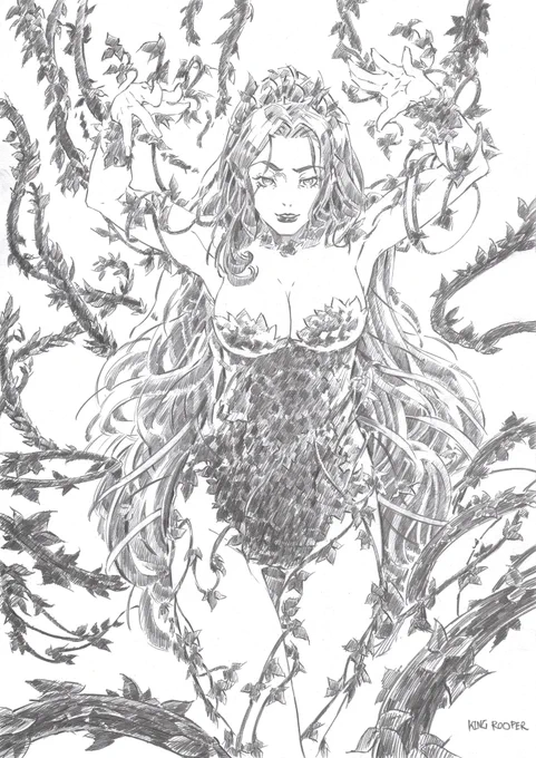 Poison Ivy. Taken so much time to deal with those leaves.
#PoisonIvy 
#DCcomics 
#FanArt 
#PencilDrawings 
#ManualArt 