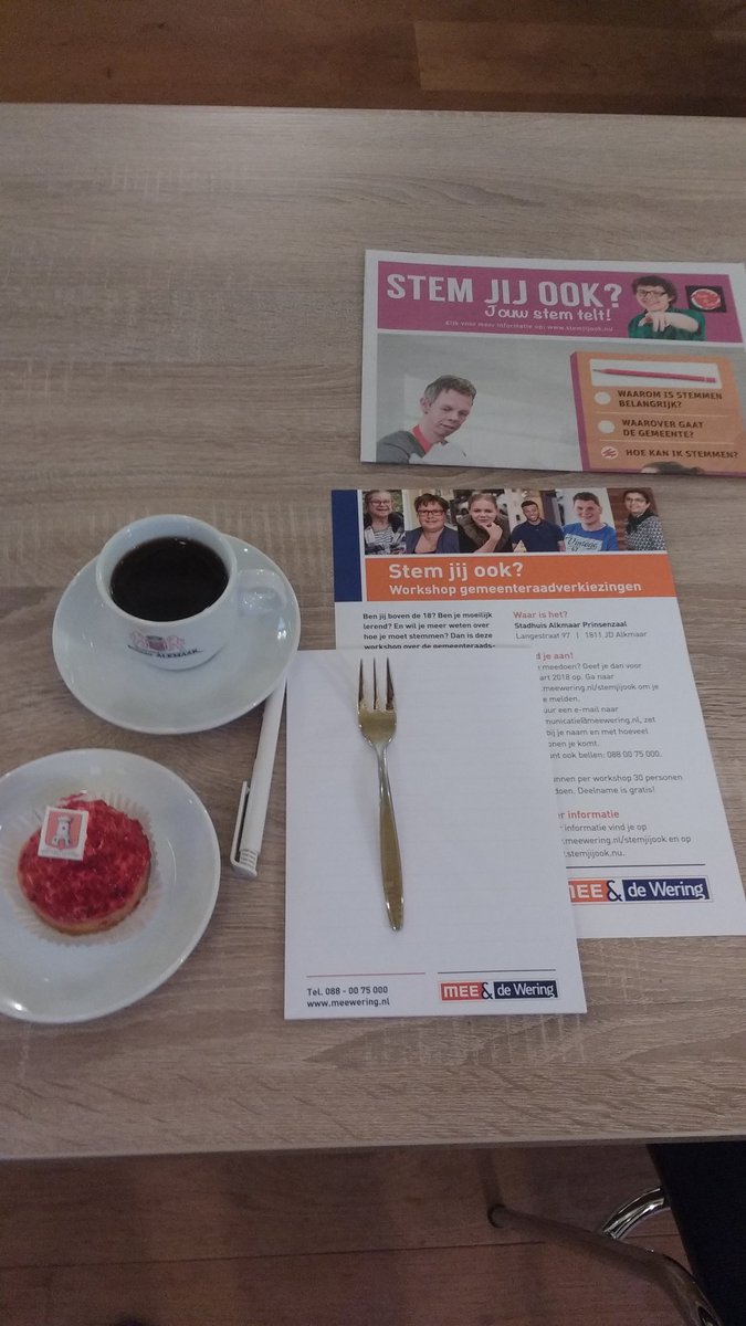 Samen met <a href="/ProDemos/">ProDemos - Huis voor democratie en rechtsstaat</a> geeft <a href="/MEEWering/">MEEWering</a> een workshop aan 20 mensen die moeilijk lerend zijn over de gemeenteraadsverkiezingen. Hoe stem je en hoe werkt de gemeenteraad. Goed ontvangen in het Stadhuis door de <a href="/gemeentealkmaar/">Gemeente Alkmaar</a> #inclusie
