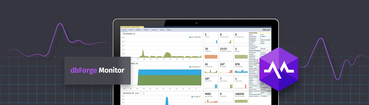 DevartSoftware's tweet image. Free SSMS Add-in to Monitor SQL Server Performance
dbForge Monitor is an intuitive and convenient SSMS Add-in for tuning SQL Server performance buff.ly/2FLBMGR #SQLServer #SQLMonitor #SQL #Database