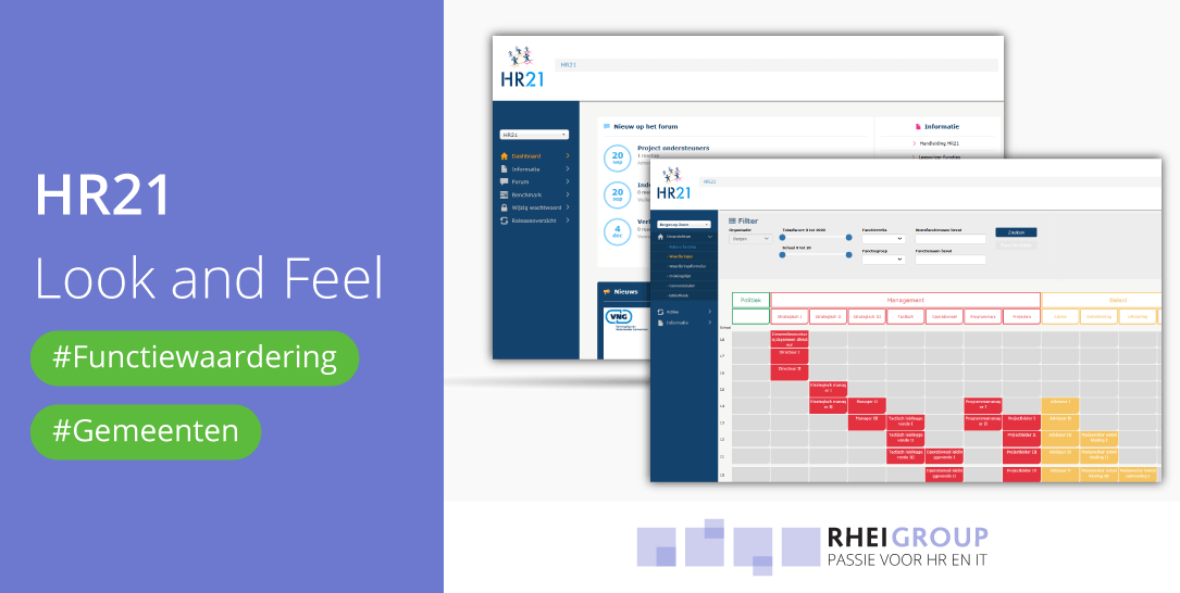 RheiGroup's tweet photo. De functionaliteiten van HR21 worden verbeterd in hun nieuwste release! HR21 is hét functiewaarderingssysteem voor de sector Gemeenten. Het technisch beheer van de applicatie is ondergebracht bij RheiGroup.  https://t.co/D7mzPQKR1E https://t.co/X5HyoAnDTH