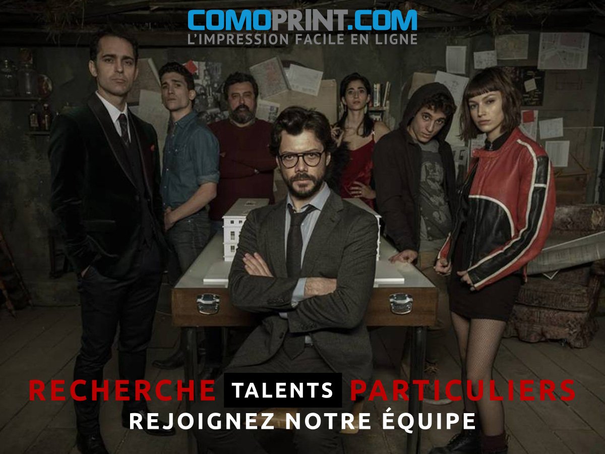 COMOPRINT's tweet image. Nous recherchons de nouveaux talents : Alors si toi aussi tu as des talents particuliers rejoint notre Casa de Papel*
Pour + d&apos;infos : facebook.com/comoprint.impr…
#TeamComoprint #Champigny #Job  #CDI #Croissance 
*Imprimerie