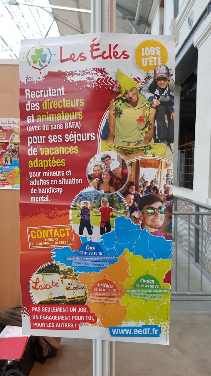 CIDJ (@le_cidj) on Twitter photo Journée #jobsdete
<a href="/EEDF_officiel/">Éclaireuses Éclaireurs de France</a> propose 300 postes pour ses séjours de vacances adaptées pour mineurs et adultes en situation d'handicap mental
#jobs #BAFA #BAFD Journée #jobsdete
<a href="/EEDF_officiel/">Éclaireuses Éclaireurs de France</a> propose 300 postes pour ses séjours de vacances adaptées pour mineurs et adultes en situation d'handicap mental
#jobs #BAFA #BAFD