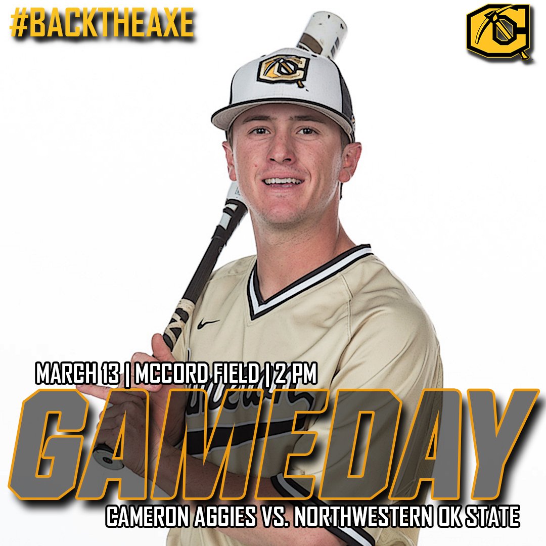 cuaggieathletic's tweet photo. Come out to McCord Field today at 2 pm to watch @AggiesBB take on Northwestern Oklahoma State! Or if tennis is on the brain, head on down to the CU tennis courts as @AggiesWTEN &amp; @AggiesMTEN host Oklahoma Baptist at 2 pm as well. #BacktheAxe https://t.co/RKNe6CStFq